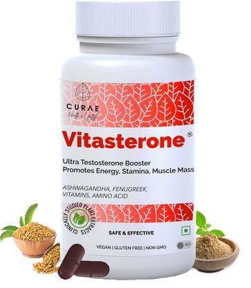 curae health Vitasterone Testosterone Booster for Men Women Supplement Energy Stamina Tablet (60 x 1 Tablets)