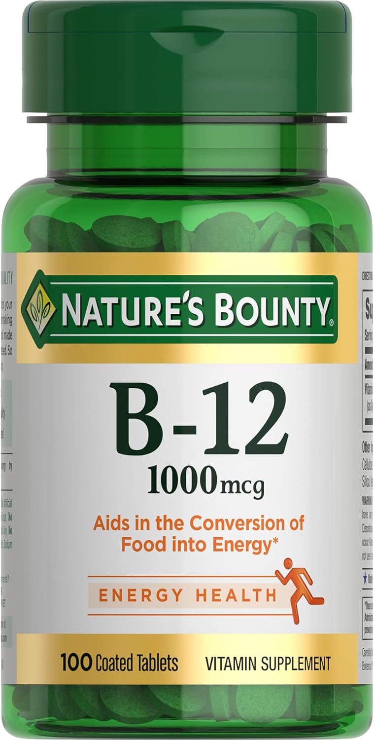 Nature's Bounty Vitamin D, Supports Immune Health & Bone Health & Vitamin B12 1000mcg,