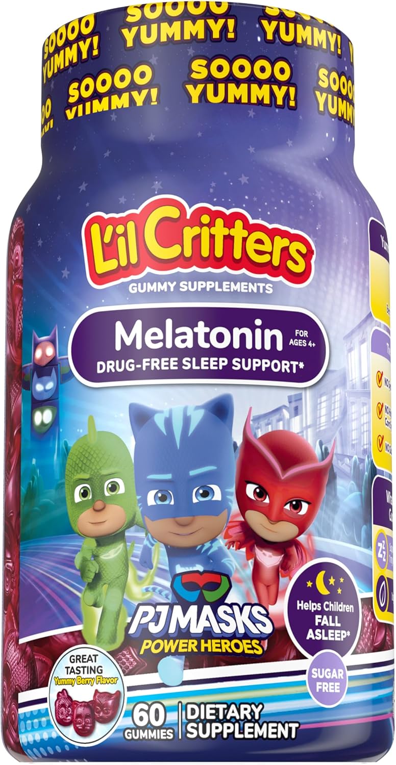 L'il Critters PJ Masks Gummy Melatonin Supplement for Kids
